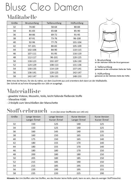 Papierschnittmuster Damenbluse /-Tunika Cleo, Fadenkäfer